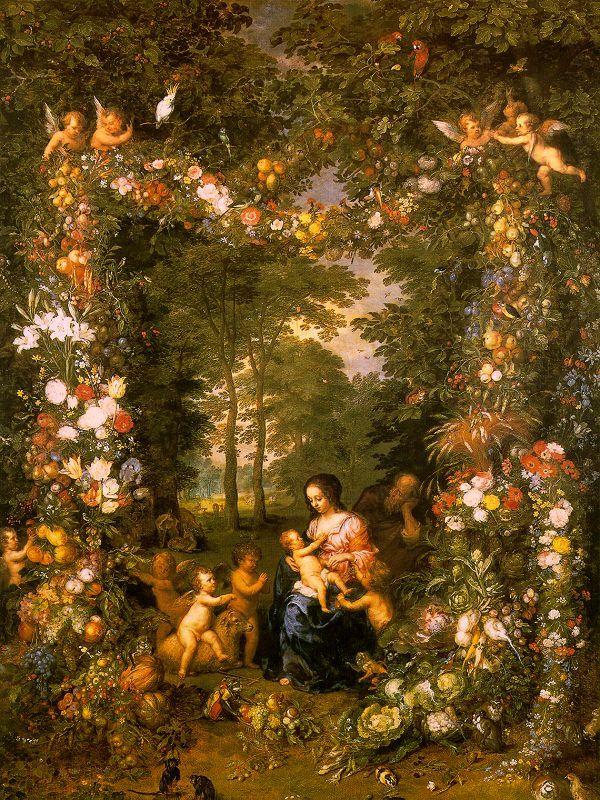  Holy Family in a Flower Fruit Wreath